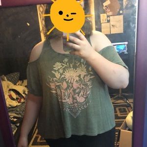 floral tank top cut off sleeves